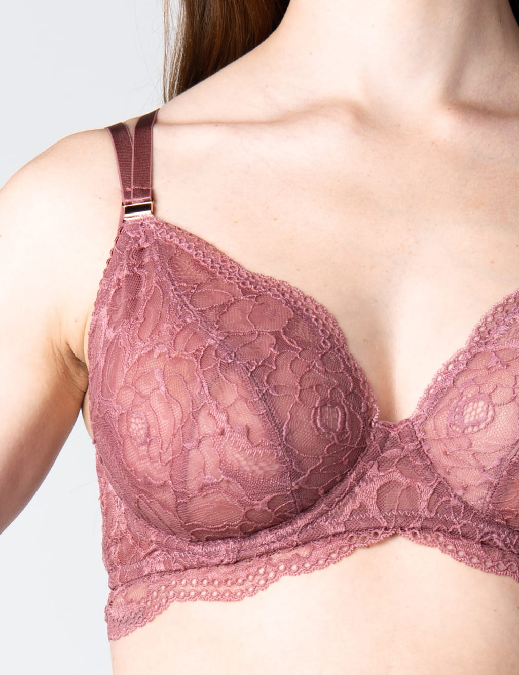 Heroine Plunge Lace Flexi Wired Nursing Bra D-H image 3