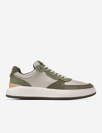 cole haan grandpro crossover leather lace up trainers - 11 - green mix, green mix