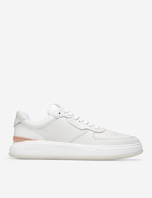 Cole Haan Men's Grandpro Crossover Leather Lace Up Trainers - 7 - White Mix, White Mix,Grey Mix