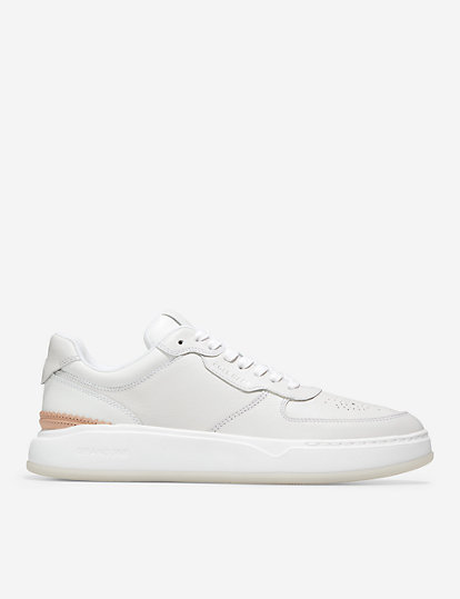 cole haan grandpro crossover leather lace up trainers - 8 - white mix, white mix