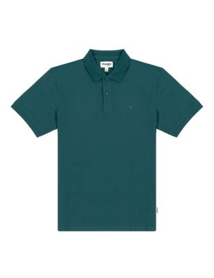 Wrangler Men's Pure Cotton Polo Shirt - M - Green, Green