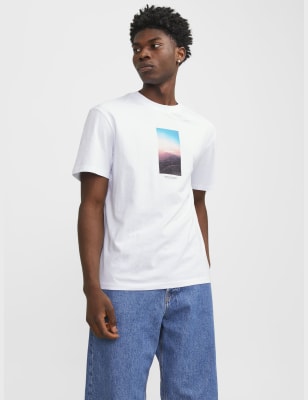 Pure Cotton Crew Neck Graphic T-Shirt