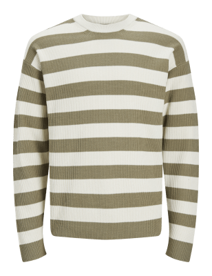 mens jack & jones pure cotton crew neck jumper - brown