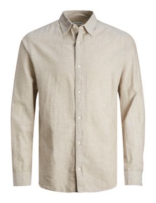 Cotton Linen Blend Oxford Shirt