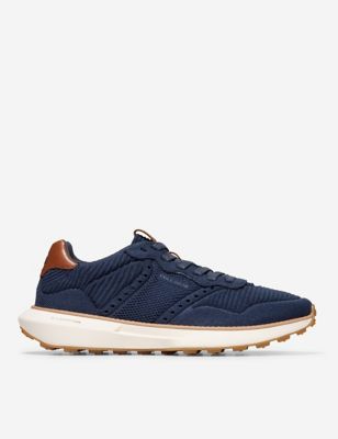 Cole Haan Men's Grandpro Ashland Stitchlite Lace Up Trainers - 8 - Navy, Navy,Natural