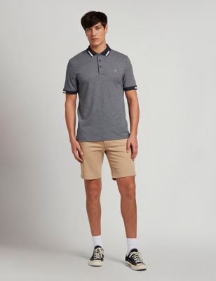 Farah Men's Pure Cotton Tipped Polo Shirt - M - Navy, Navy