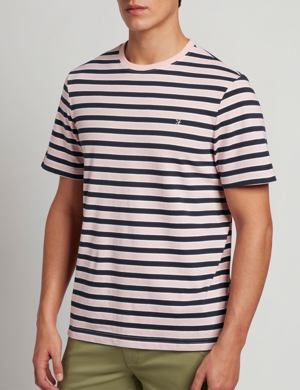 Organic Cotton Striped Crew Neck T-Shirt image 1