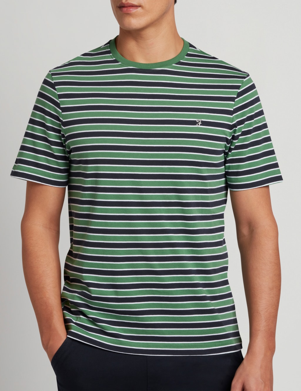 Organic Cotton Striped Crew Neck T-Shirt image 1