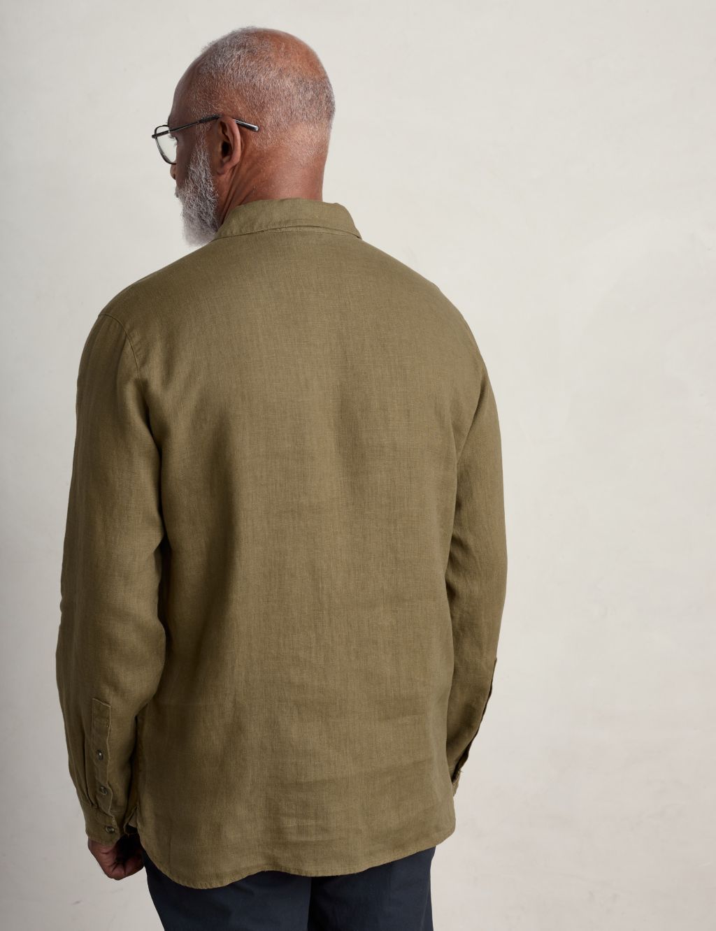 Pure Linen Garment Dyed Overshirt image 3