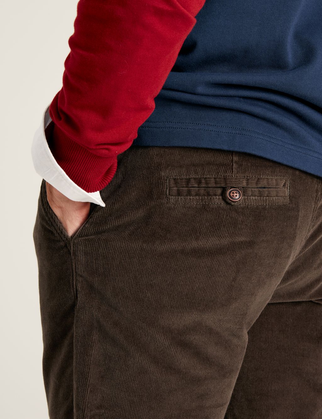 Regular Fit Corduroy Single Pleat Trousers image 6