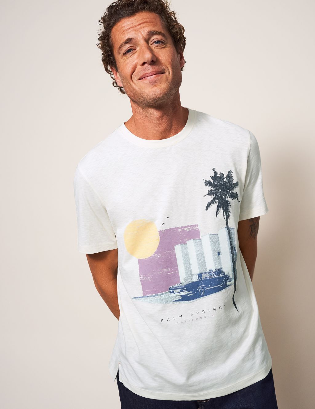 Pure Cotton Palm Springs Graphic T-Shirt image 1