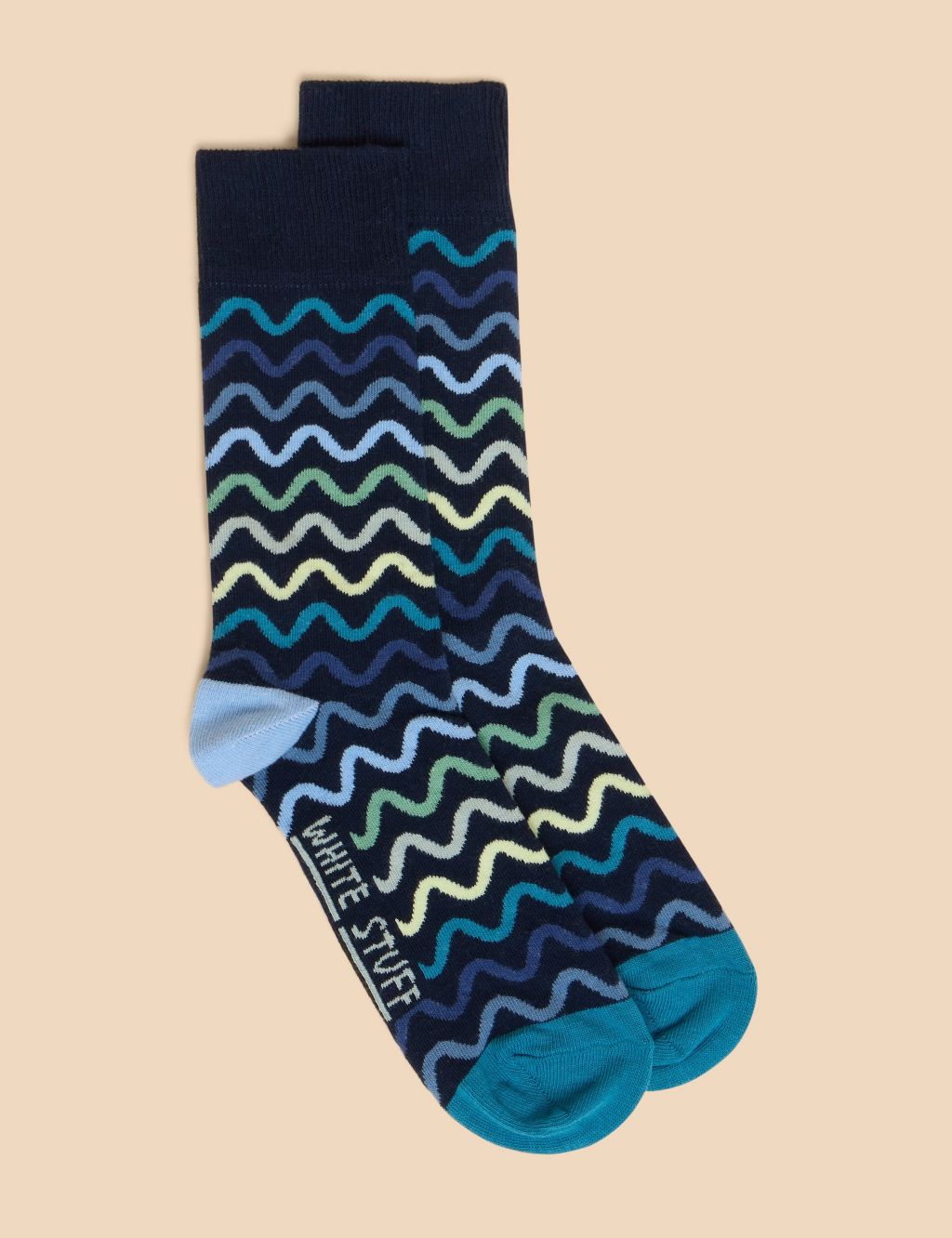 Squiggle Wave Cotton Rich Socks