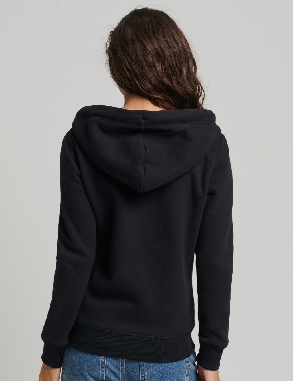 Cotton Rich Logo Embroidered Zip Up Hoodie image 2