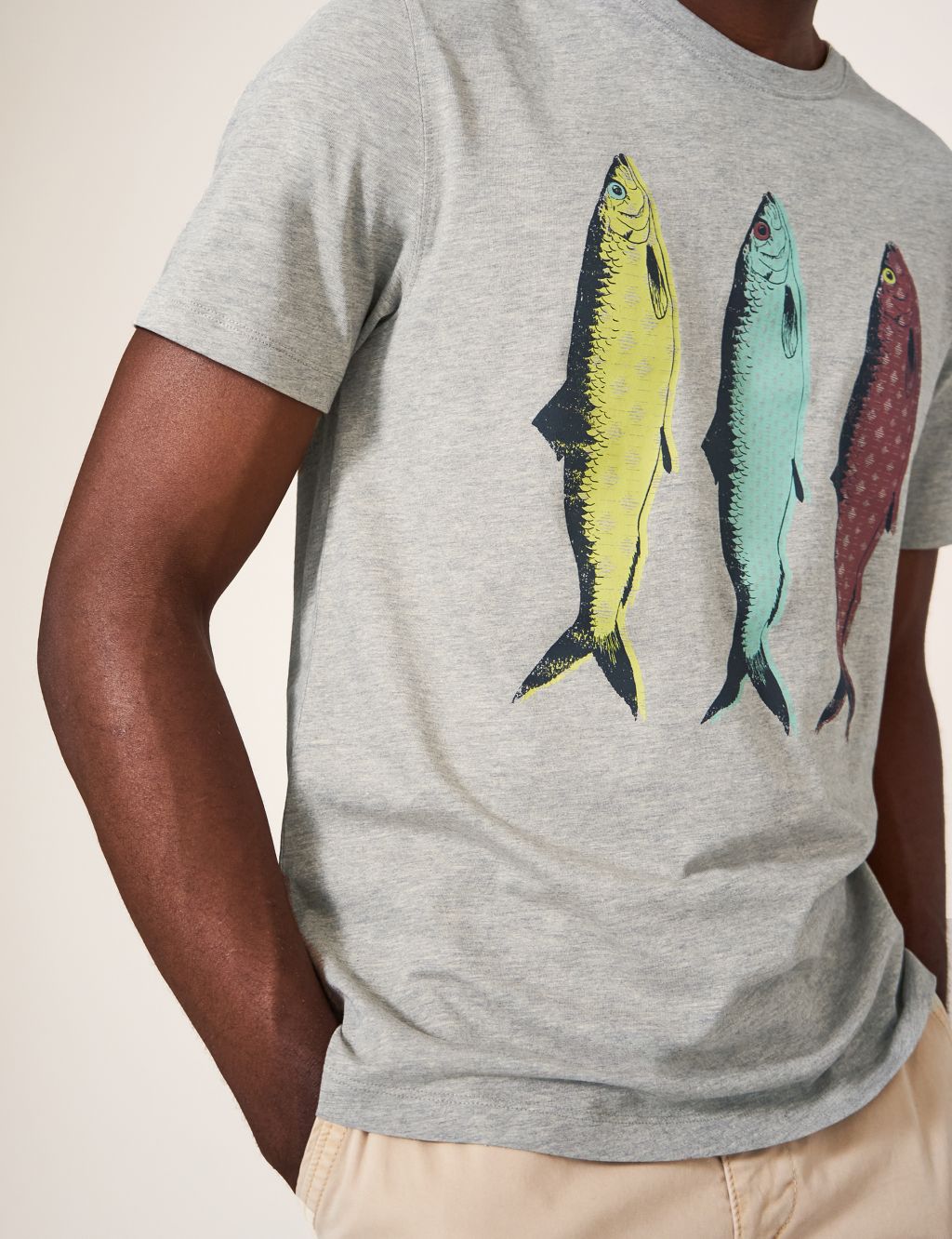 Cotton Rich Fish Graphic Crew Neck T-Shirt image 4