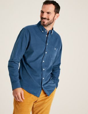 Joules Mens Corduroy Shirt - L - Blue, Blue