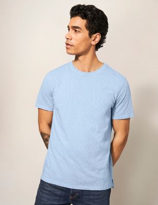 White Stuff Mens Pure Cotton T-Shirt - XS - Blue, Blue