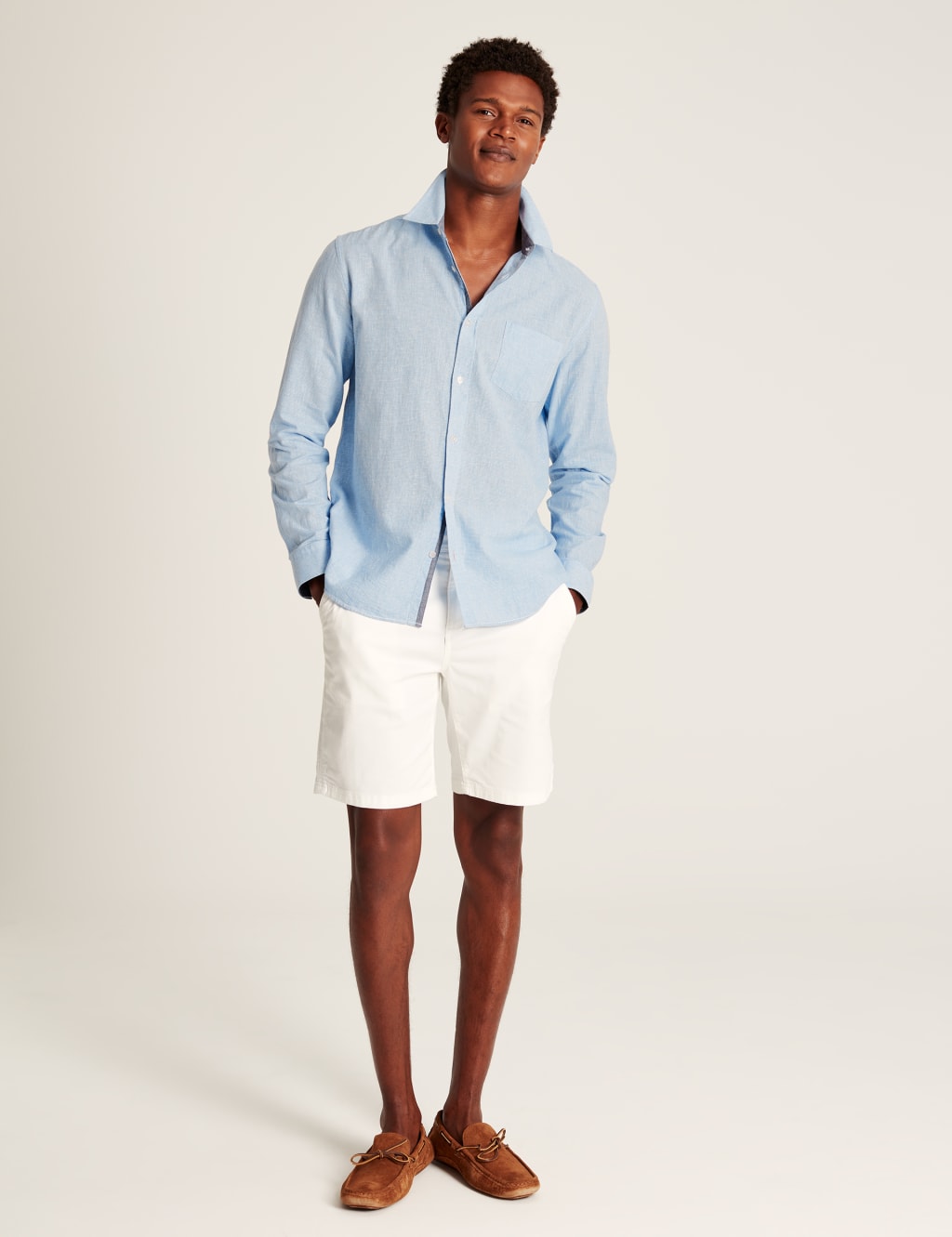 Linen Blend Check Oxford Shirt image 6