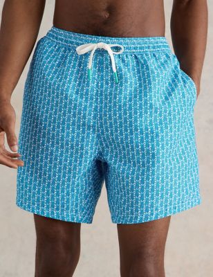 White Stuff Mens Pineapple Print Swim Shorts - XS - Blue Mix, Blue Mix