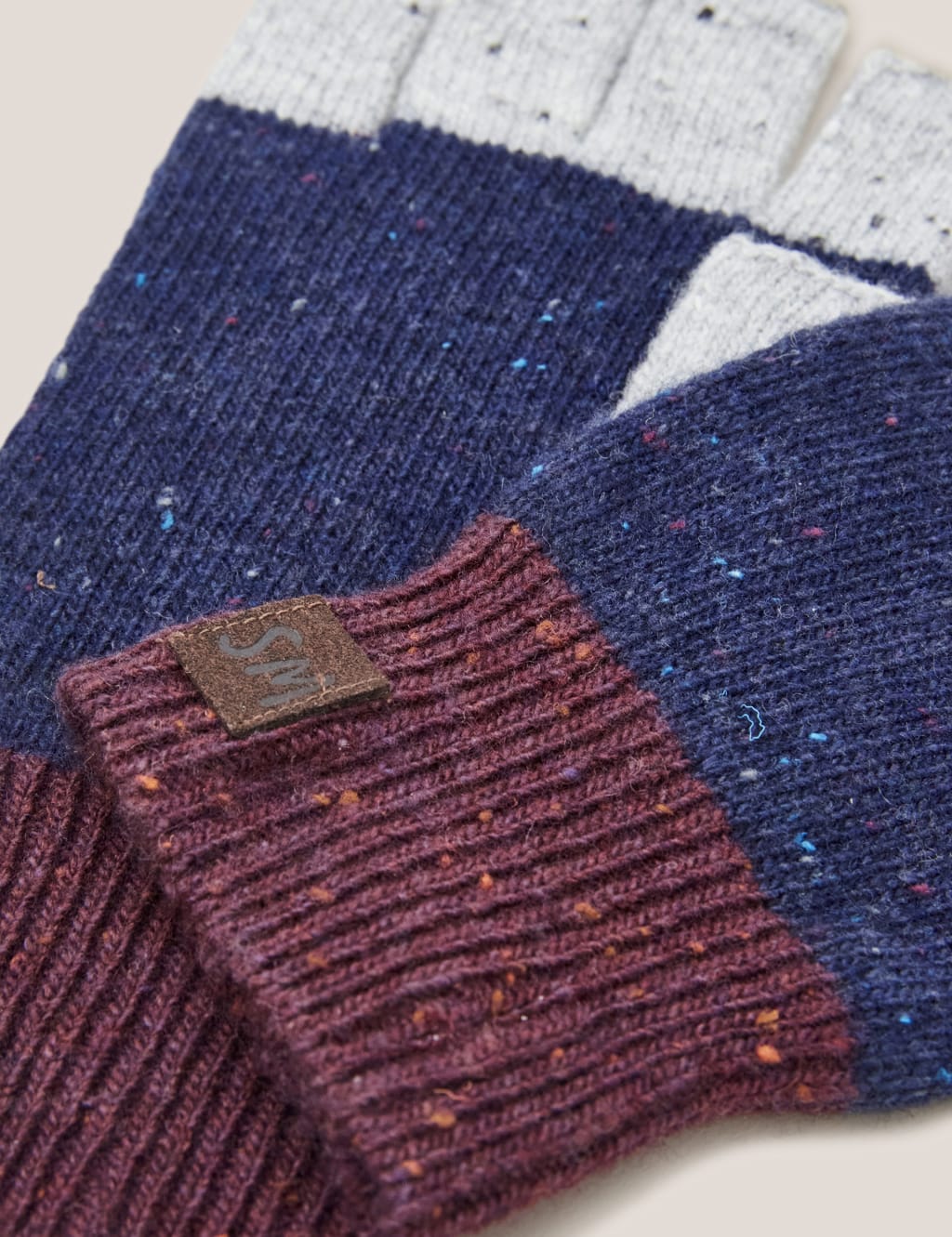 Wool Blend Striped Gloves image 2