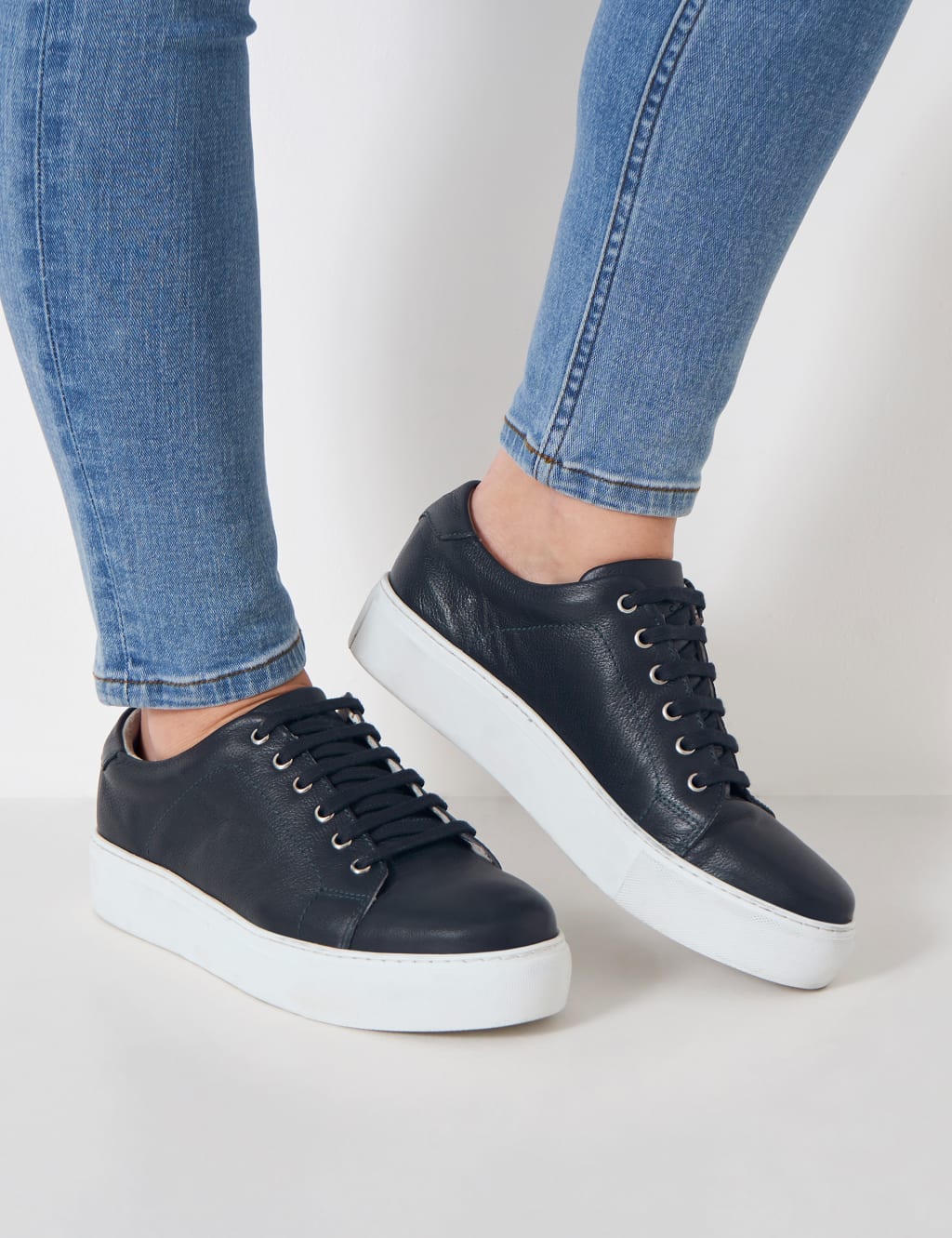 Leather Lace Up Trainers image 2