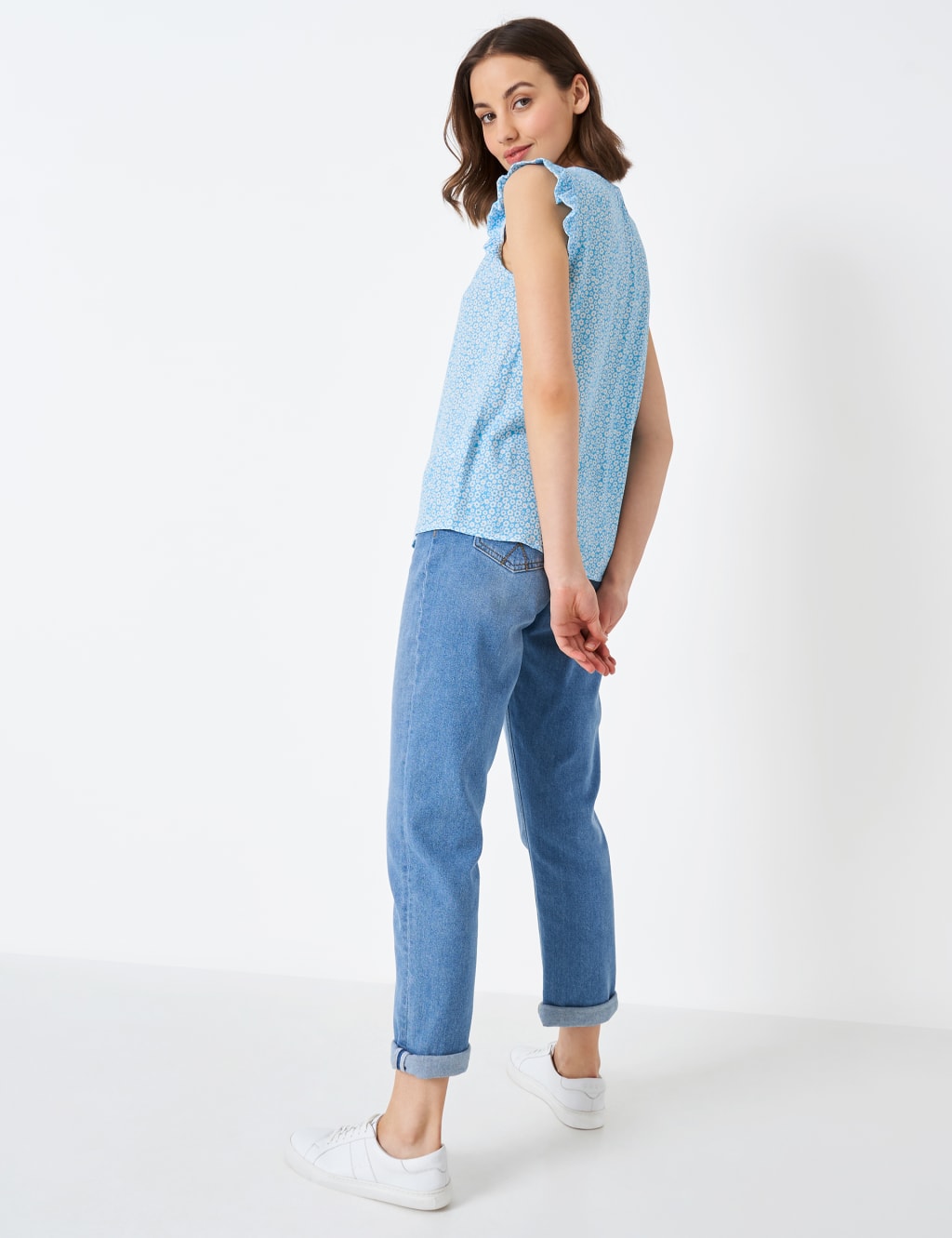 Pure Cotton Floral Crew Neck Blouse image 3