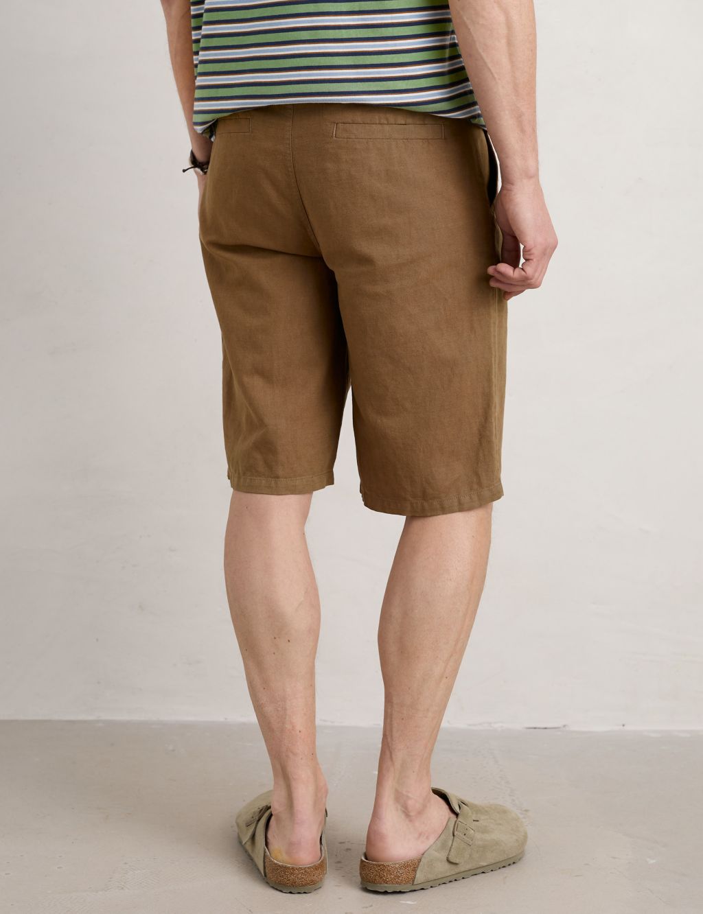 Regular Fit Linen Blend Lightweight Shorts image 3