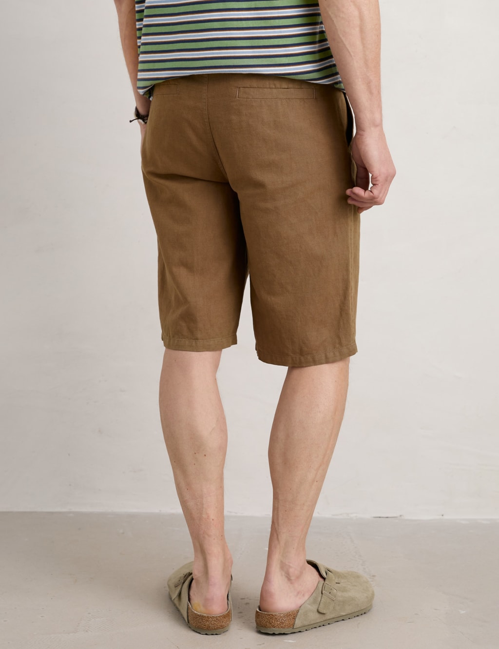 Regular Fit Linen Blend Lightweight Shorts image 3