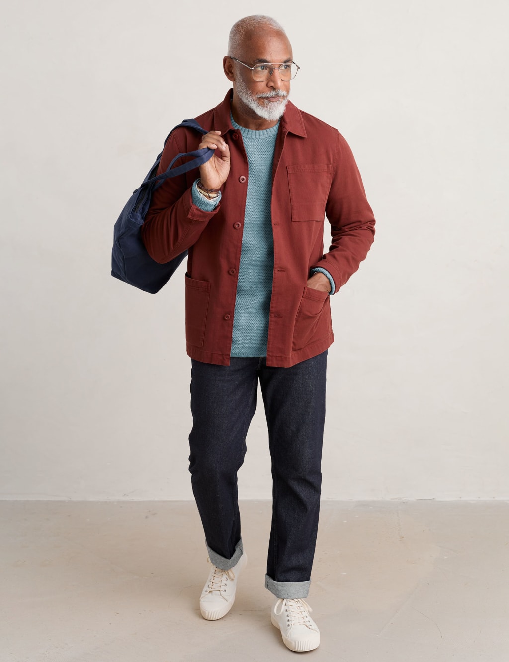Organic Cotton Textured Crew Neck Jumper image 2