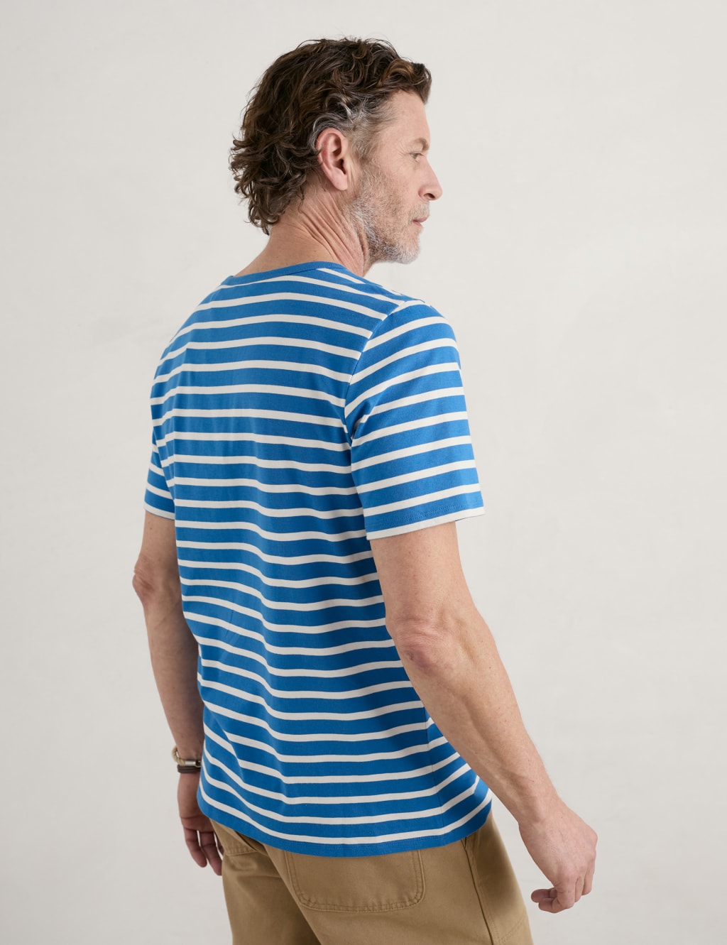 Organic Cotton Striped Crew Neck T-Shirt image 3