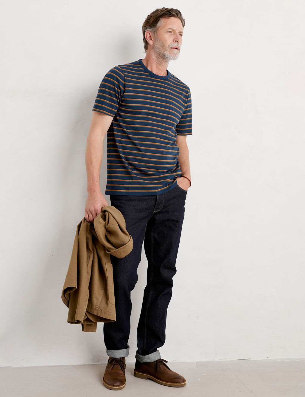 Organic Cotton Striped Crew Neck T-Shirt image 1