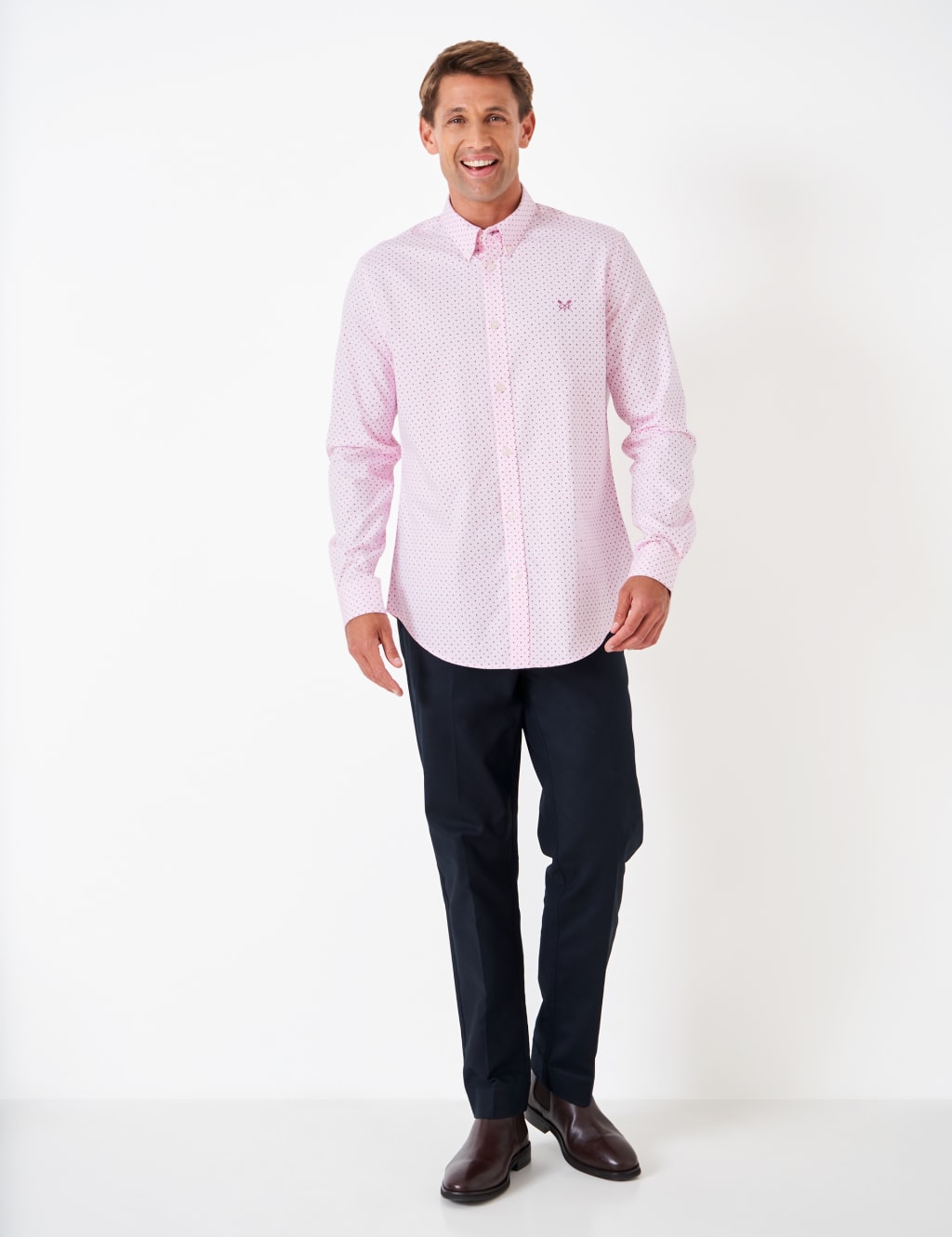 Slim Fit Pure Cotton Geometric Oxford Shirt image 3