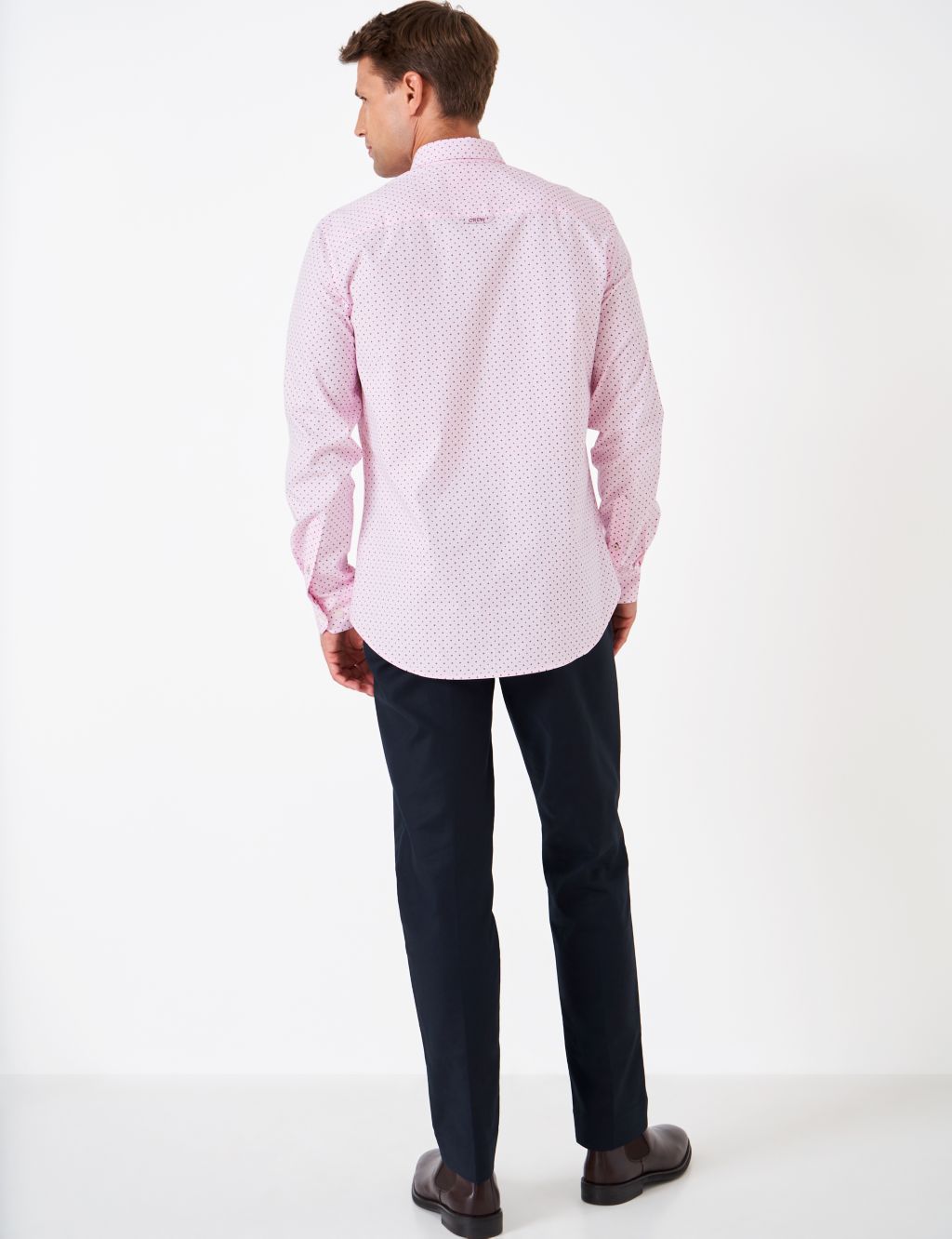 Slim Fit Pure Cotton Geometric Oxford Shirt image 4