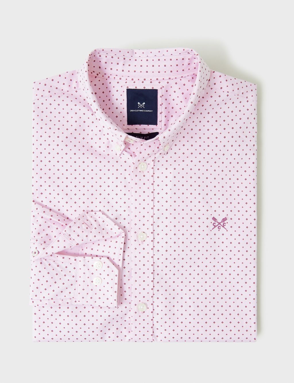 Slim Fit Pure Cotton Geometric Oxford Shirt image 2