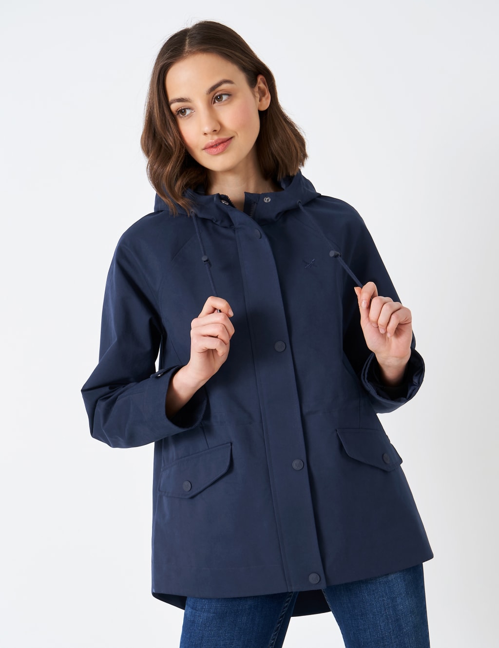Cotton Blend Hooded Short Raincoat image 1