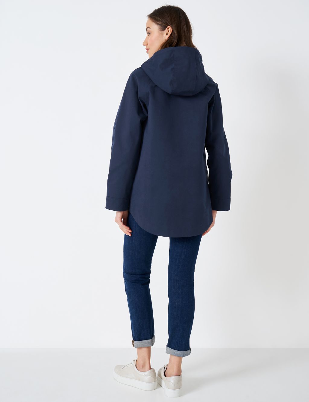 Cotton Blend Hooded Short Raincoat image 4