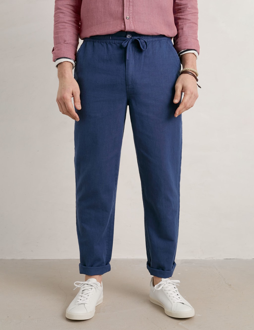 Regular Fit Linen Blend Trousers image 2
