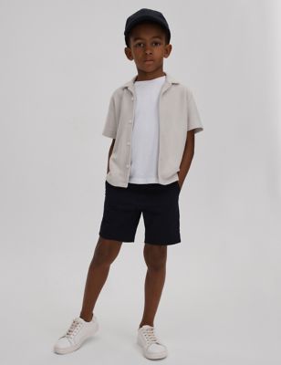 Reiss Boy's Pure Cotton Textured Shirt (3-14 Yrs) - 13-14 - Grey, Grey