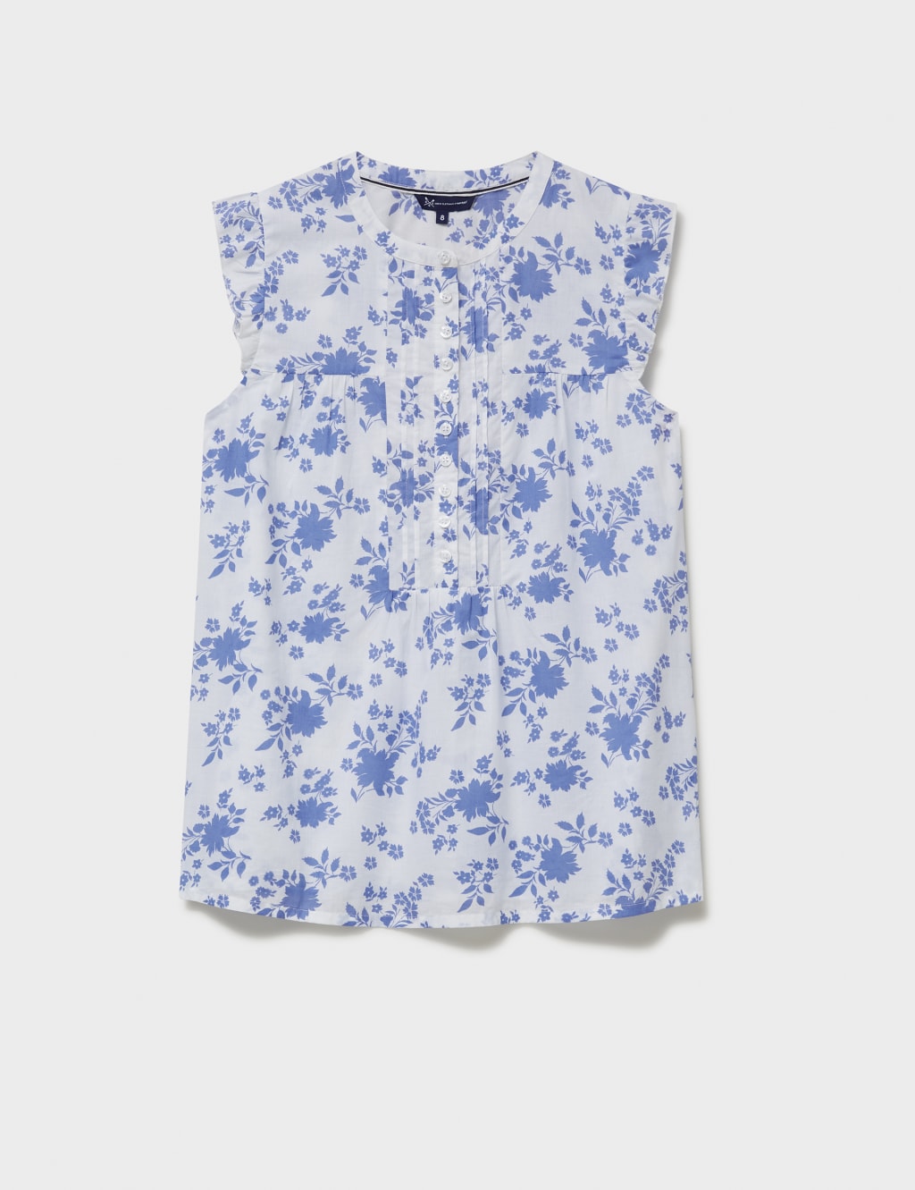 Pure Cotton Floral Button Detail Blouse image 2