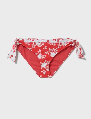 Crew Clothing Womens Floral Tie Side Hipster Bikini Bottoms - 16 - White Mix, White Mix,Red Mix,Navy Mix