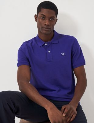 Crew Clothing Mens Pure Cotton Pique Polo Shirt - Purple, Purple