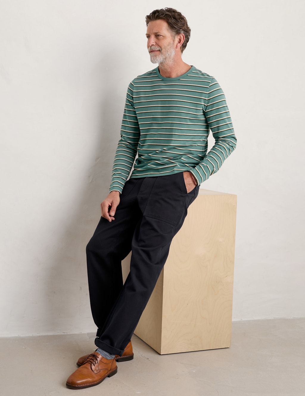 Organic Cotton Striped Long Sleeve T-Shirt image 1