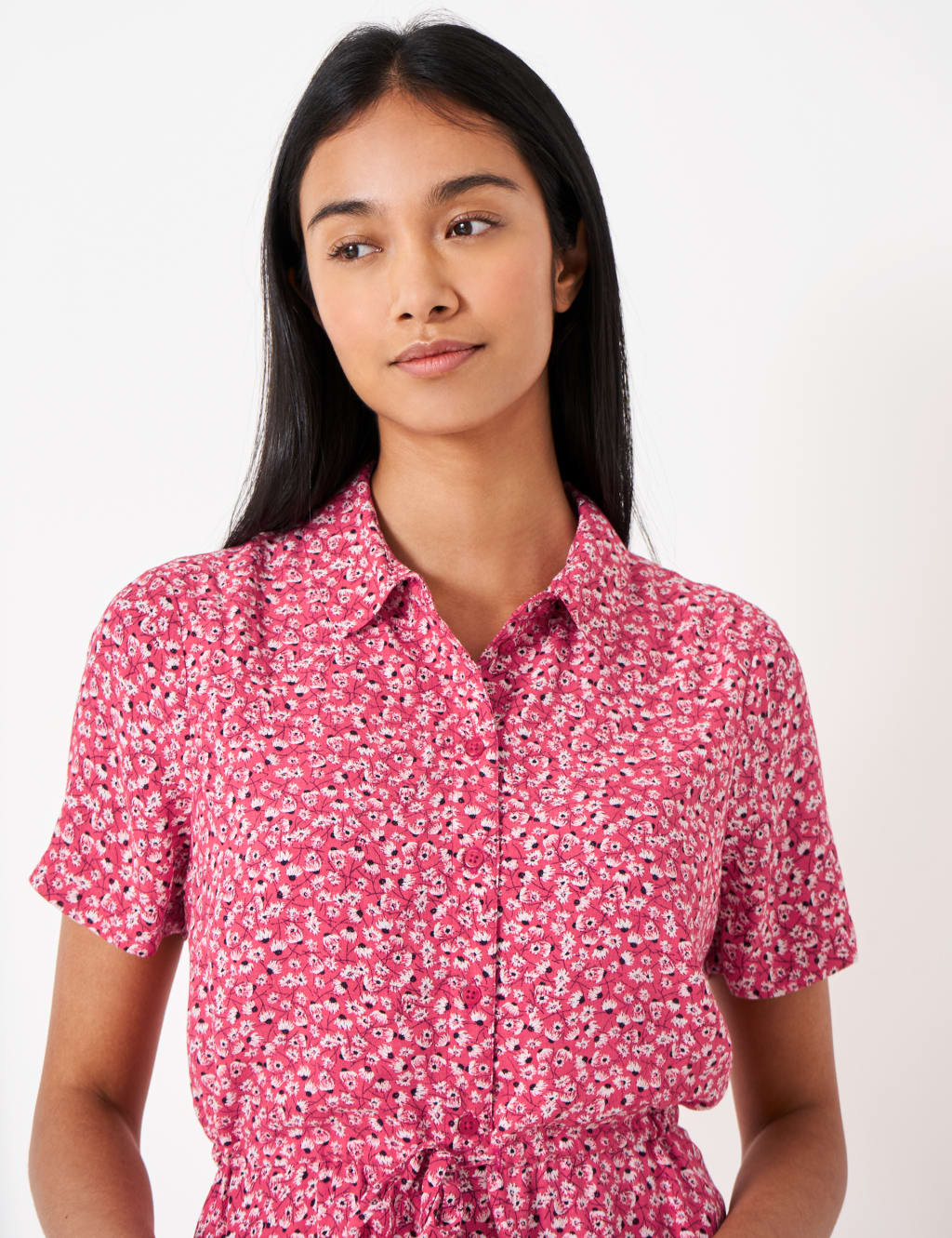 Organic Cotton Ditsy Floral Shirt Dress image 3