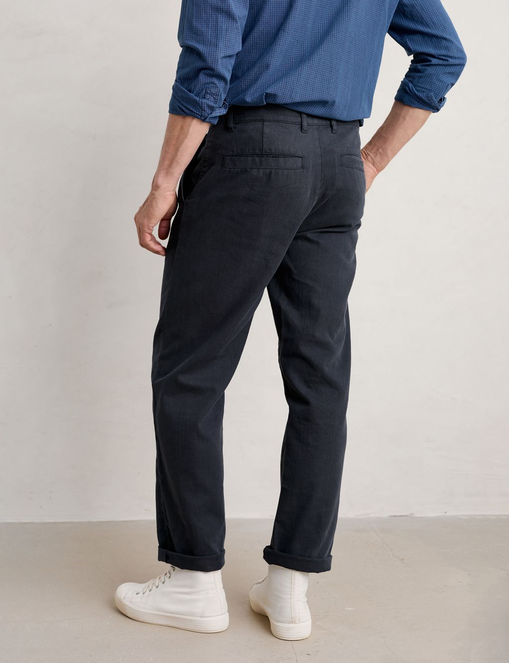 Regular Fit Linen Rich Cargo Trousers image 4