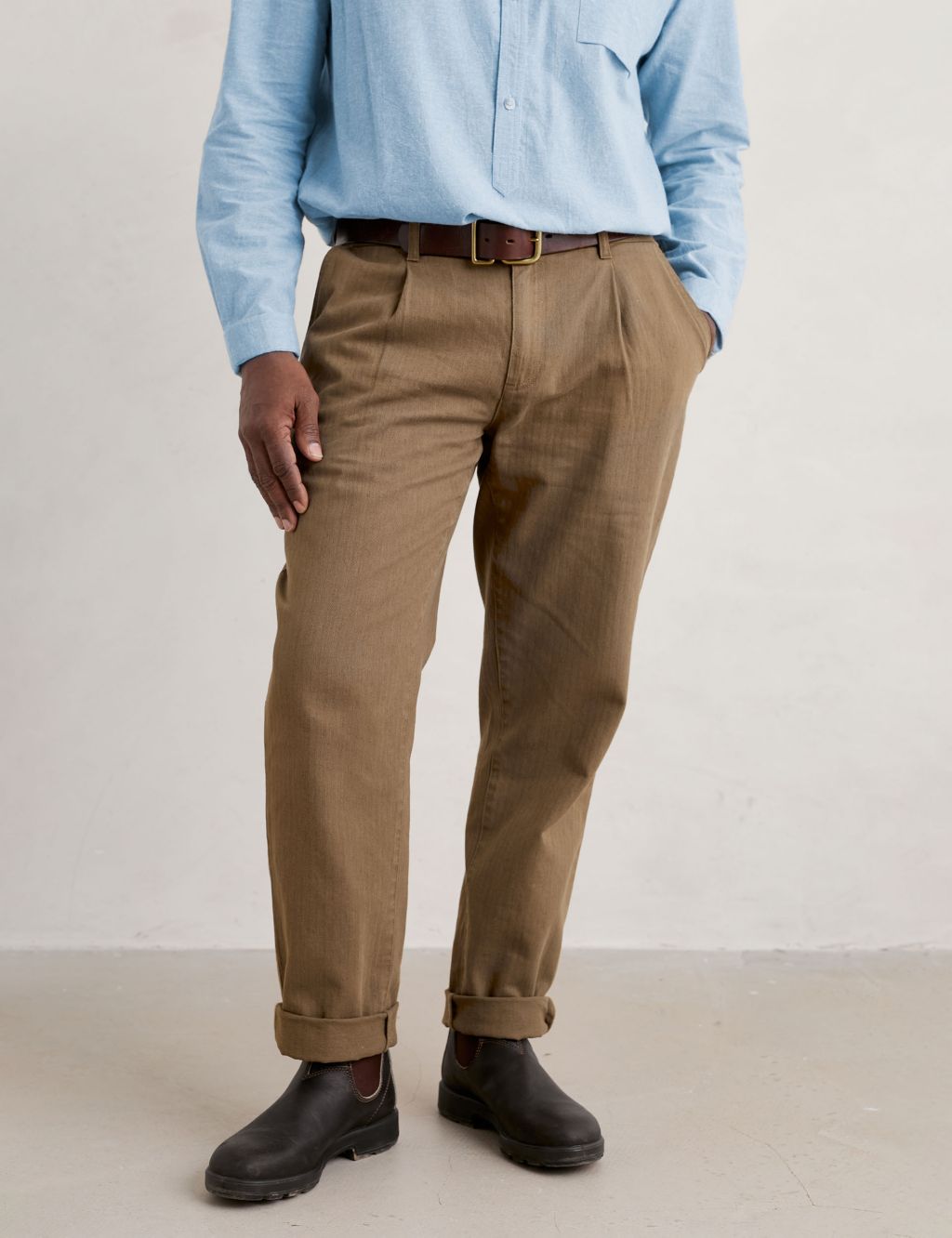 Regular Fit Linen Rich Cargo Trousers image 3