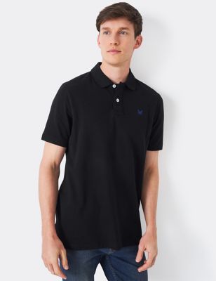 Crew Clothing Mens Pure Cotton Pique Polo Shirt - XLREG - Black, Black,Light Blue,Light Pink,White