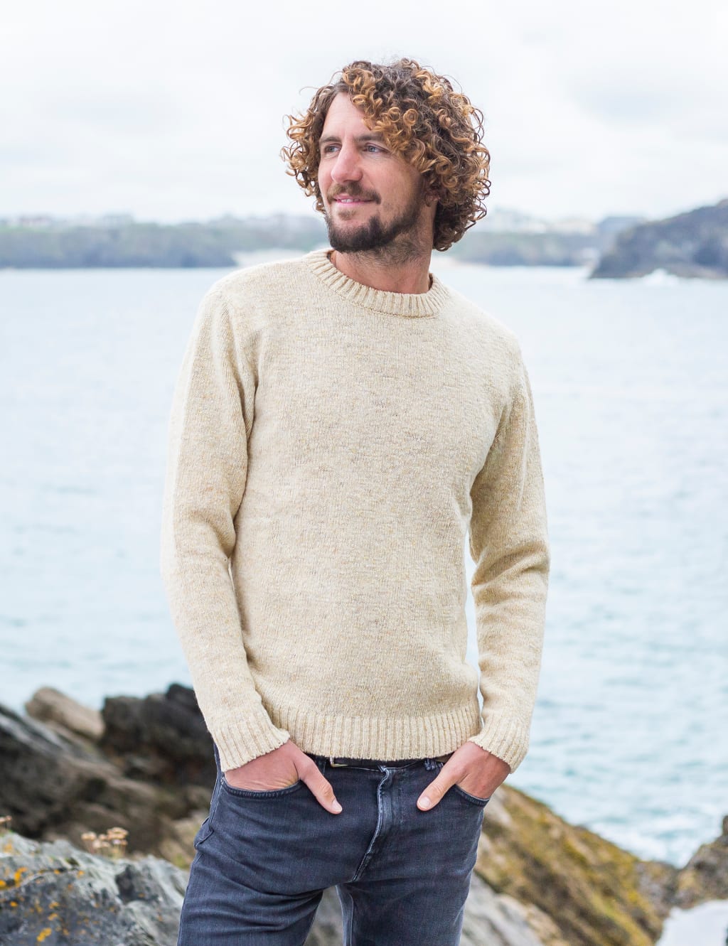 Beige jumper men clearance