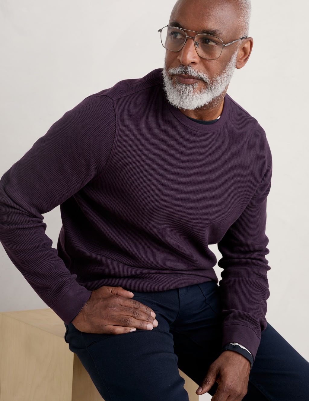 Organic Cotton Textured Crew Neck Top image 3