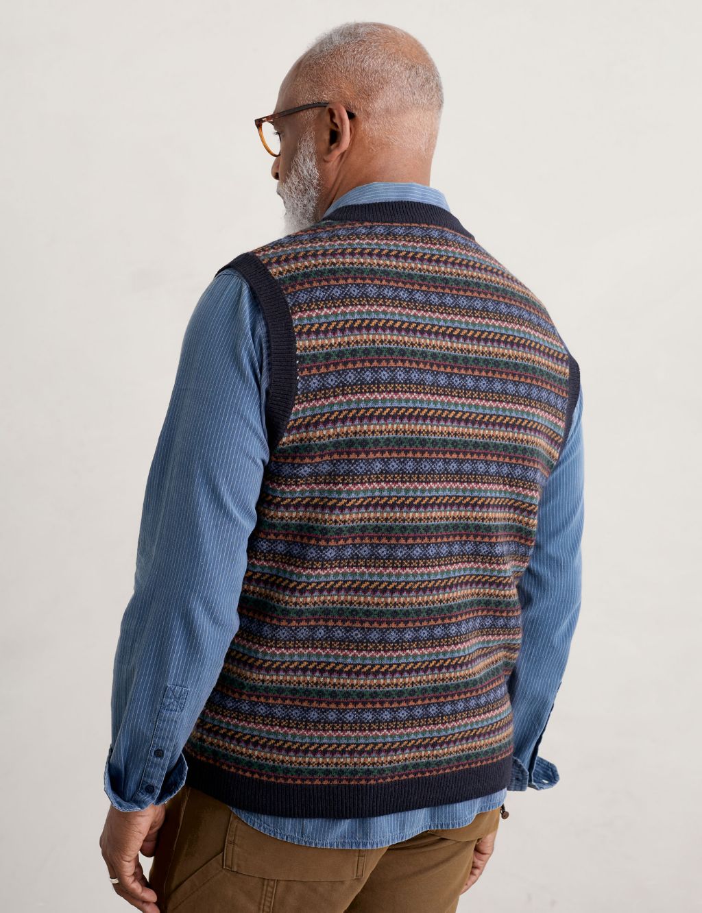 Cotton Rich Fair Isle Knitted Vest image 4