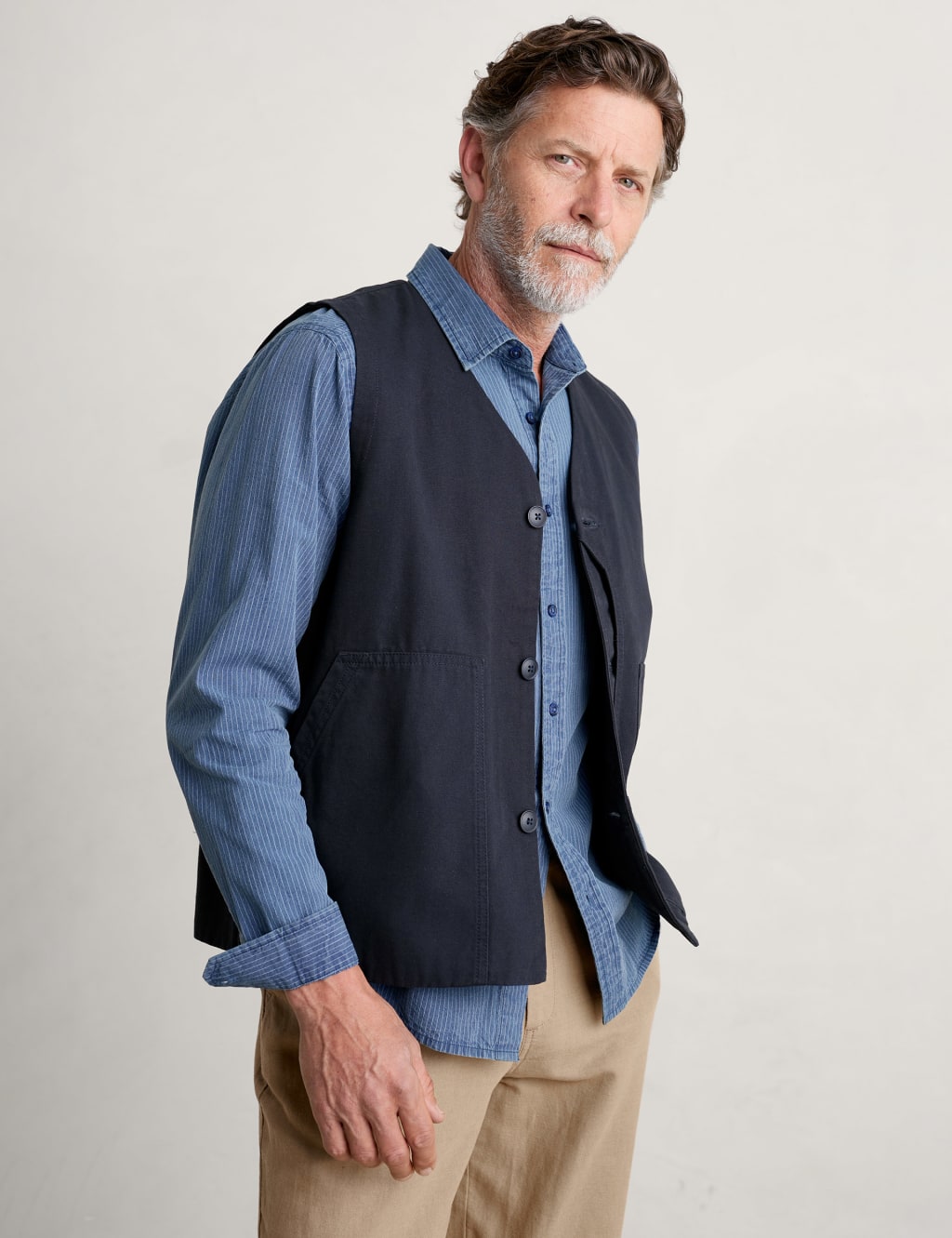 Regular Fit Organic Cotton Waistcoat image 3