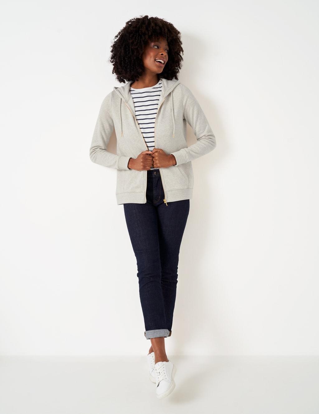 Cotton Rich Zip Up Hoodie image 3